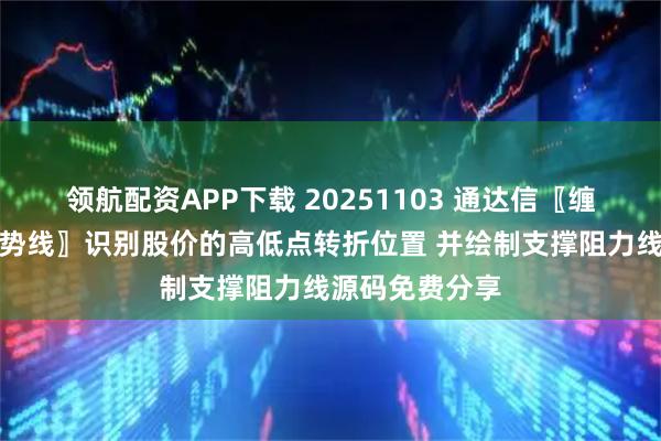 领航配资APP下载 20251103 通达信〖缠论波浪黄金趋势线〗识别股价的高低点转折位置 并绘制支撑阻力线源码免费分享